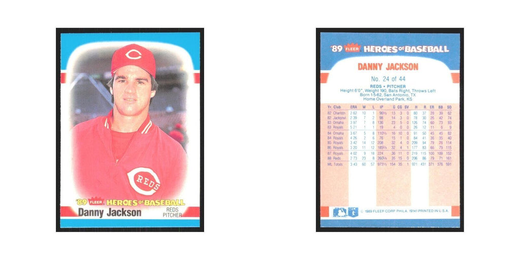 Danny Jackson 1989 Fleer Heroes of Baseball #24.0 Cincinnati Reds NM