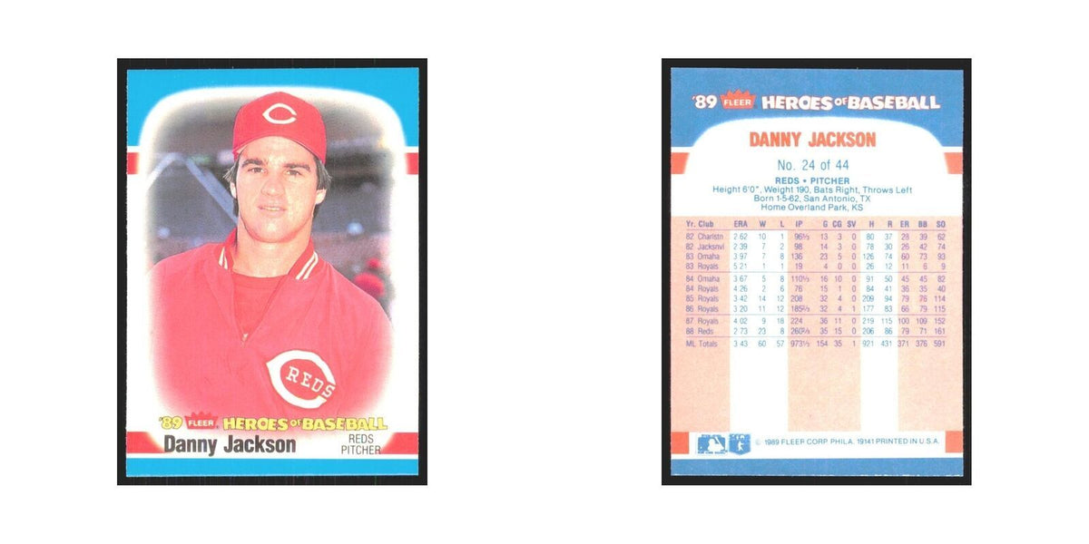 Danny Jackson 1989 Fleer Heroes of Baseball #24.0 Cincinnati Reds NM