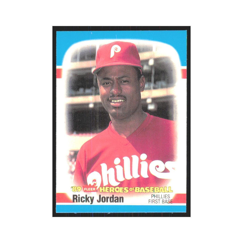 Ricky Jordan 1989 Fleer Heroes of Baseball #25 Phillies NM