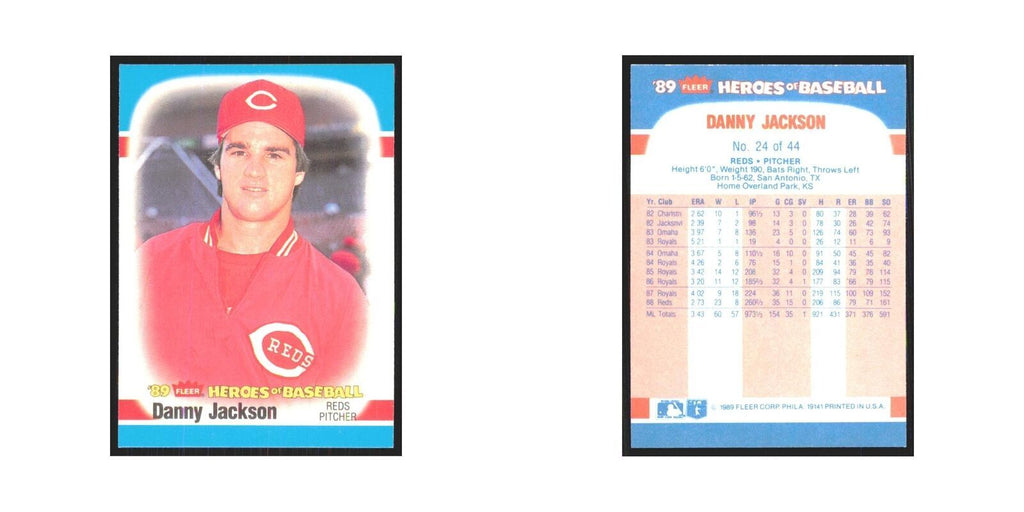 Danny Jackson 1989 Fleer Heroes of Baseball #24.0 Cincinnati Reds NM