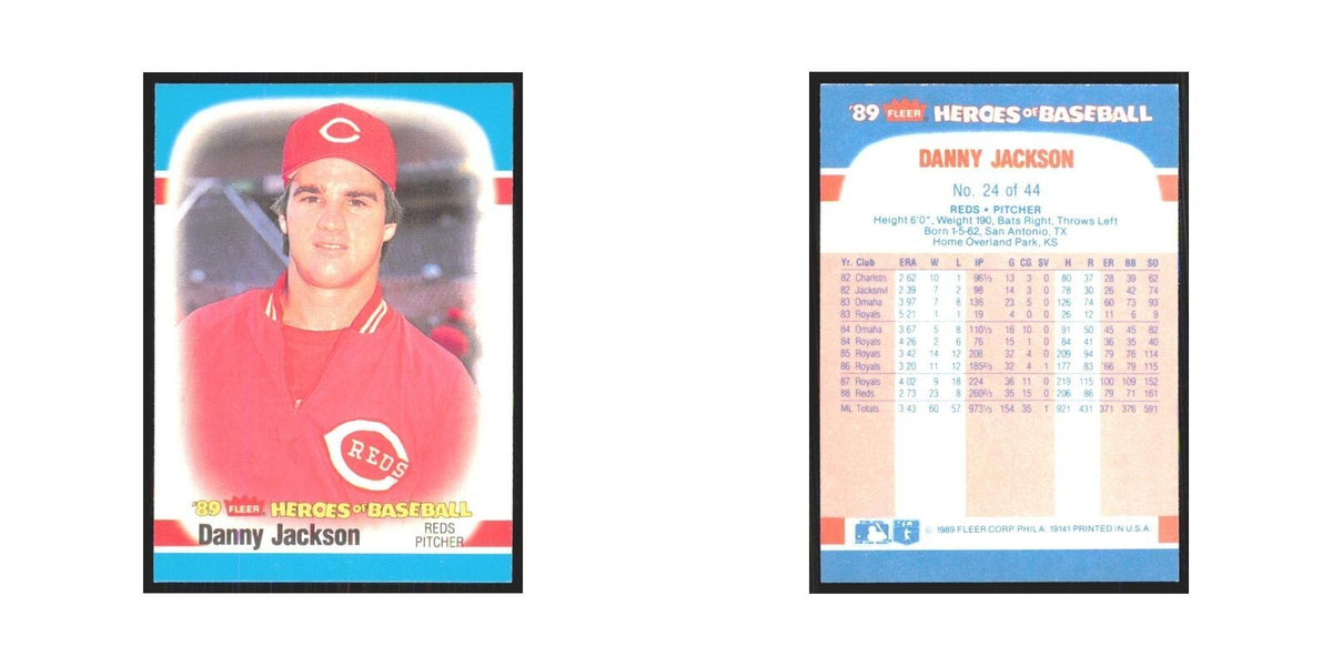 Danny Jackson 1989 Fleer Heroes of Baseball #24.0 Cincinnati Reds NM