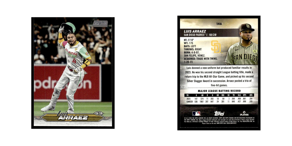 Luis Arraez 2024 Topps Stadium Club #146 San Diego Padres Baseball Card NM