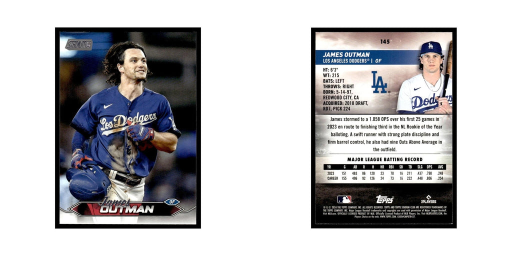 James Outman 2024 Topps Stadium Club #145 Los Angeles Dodgers Baseball Card NM