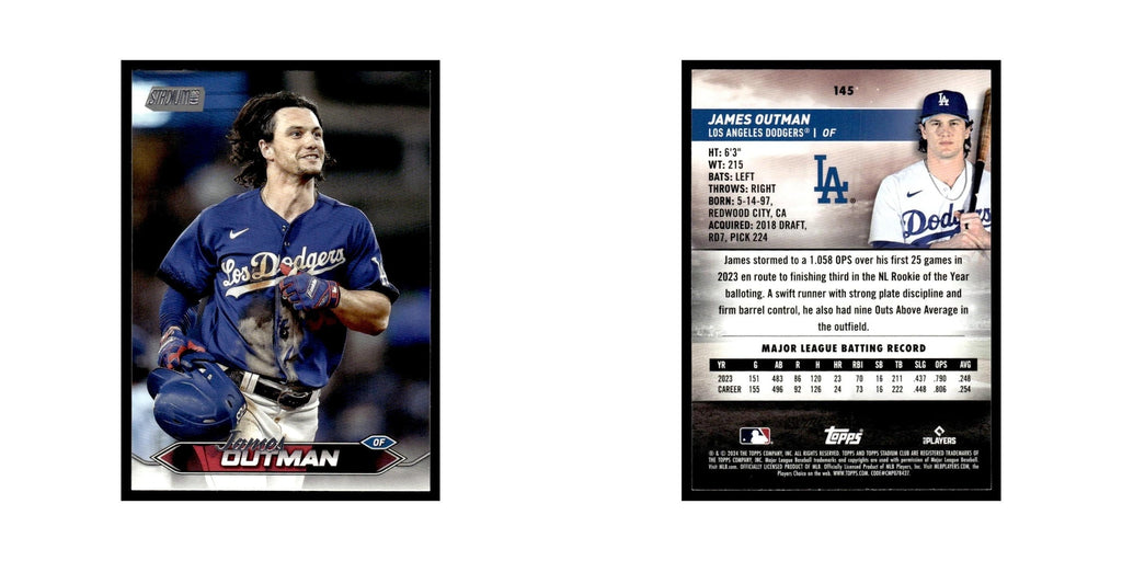 James Outman 2024 Topps Stadium Club #145 Los Angeles Dodgers Baseball Card NM