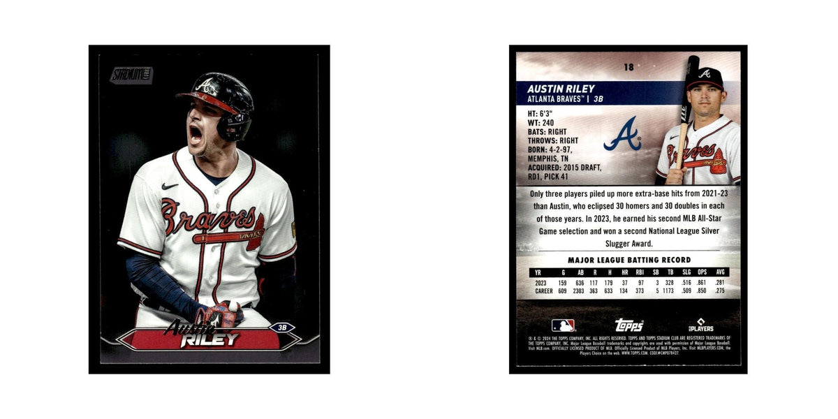 Austin Riley 2024 Topps Stadium Club #18 Atlanta Braves Baseball Card NM