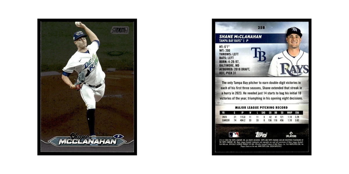 Shane McClanahan 2024 Topps Stadium Club #258 Tampa Bay Rays Baseball Card NM