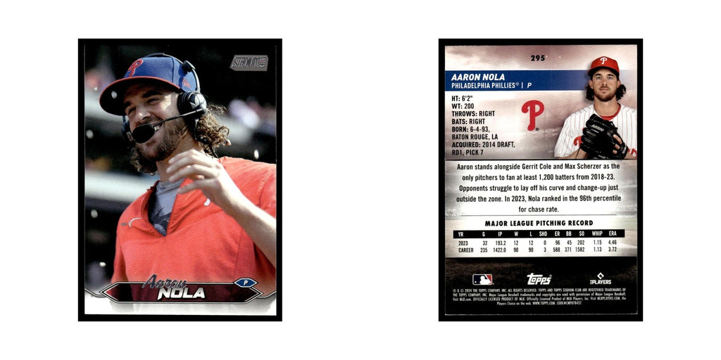 Aaron Nola 2024 Topps Stadium Club #295 Philadelphia Phillies Baseball Card NM