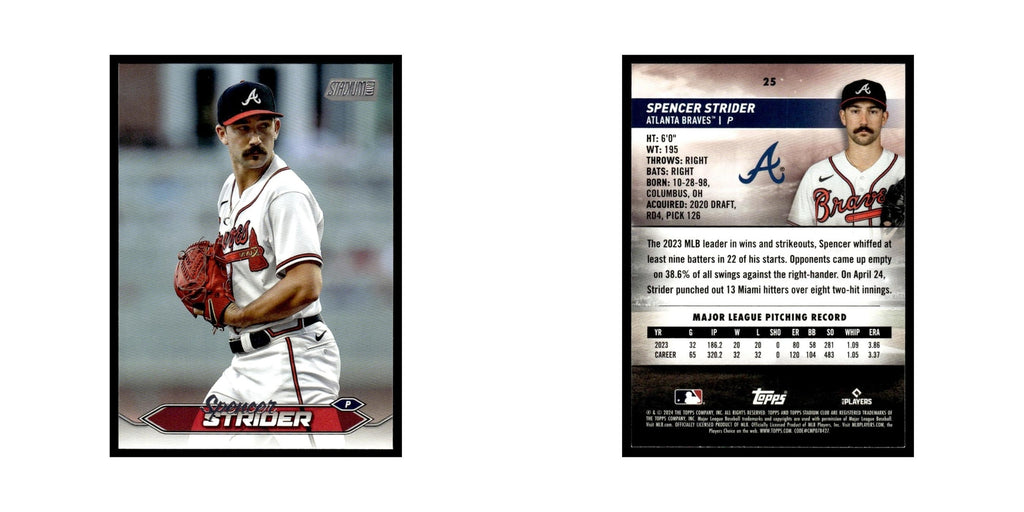 Spencer Strider 2024 Topps Stadium Club #25 Atlanta Braves Baseball Card NM