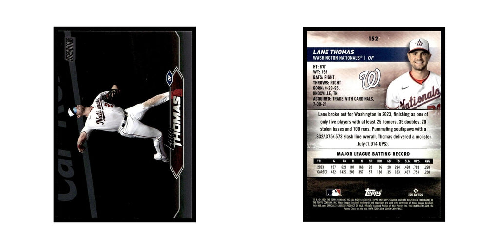 Lane Thomas 2024 Topps Stadium Club #152 Washington Nationals Baseball Card NM