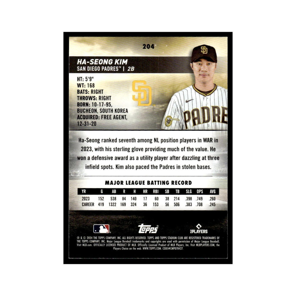 Ha Seong Kim 2024 Topps Stadium Club #204 San Diego Padres Baseball Card NM