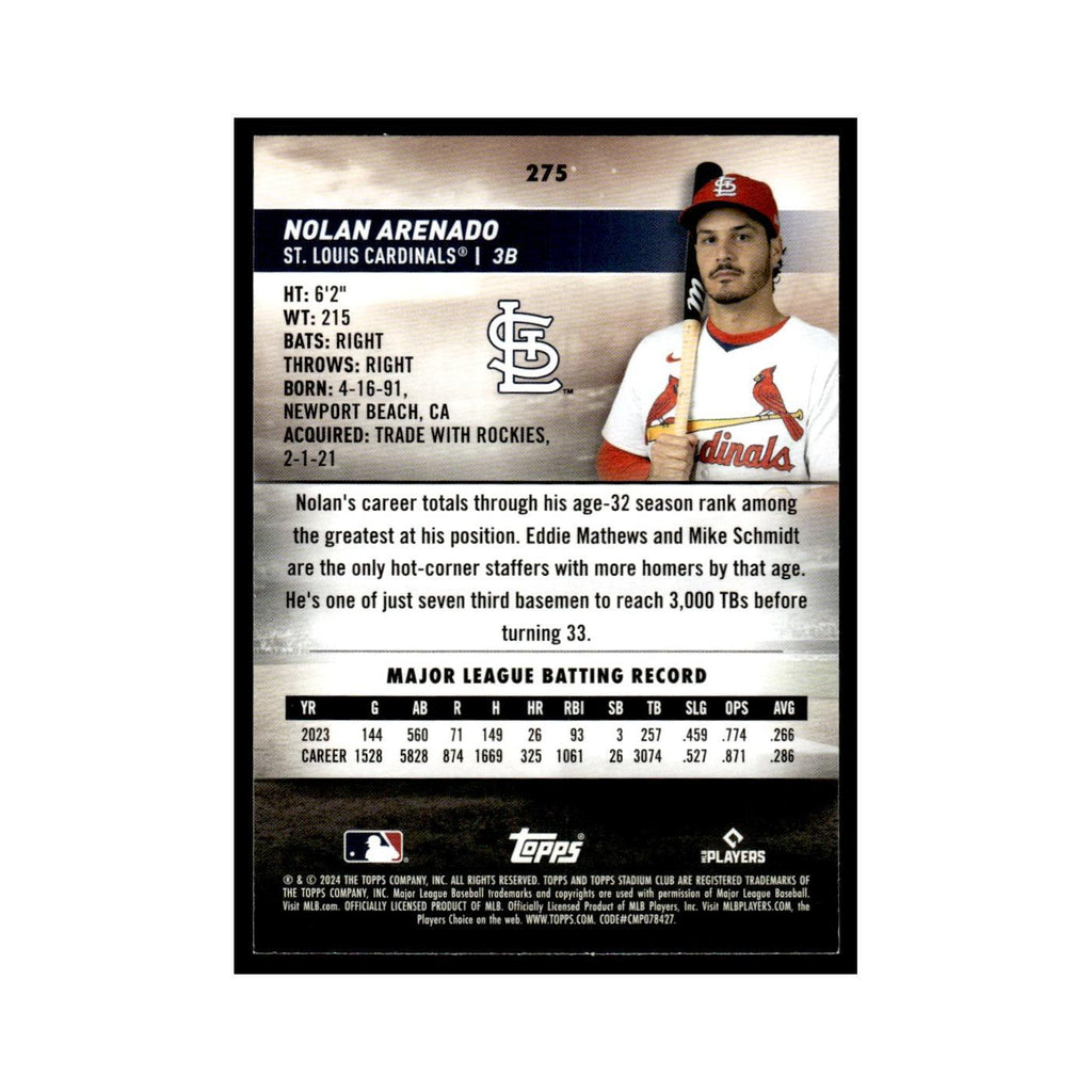 Nolan Arenado 2024 Topps Stadium Club #215 St. Louis Cardinals Baseball Card NM