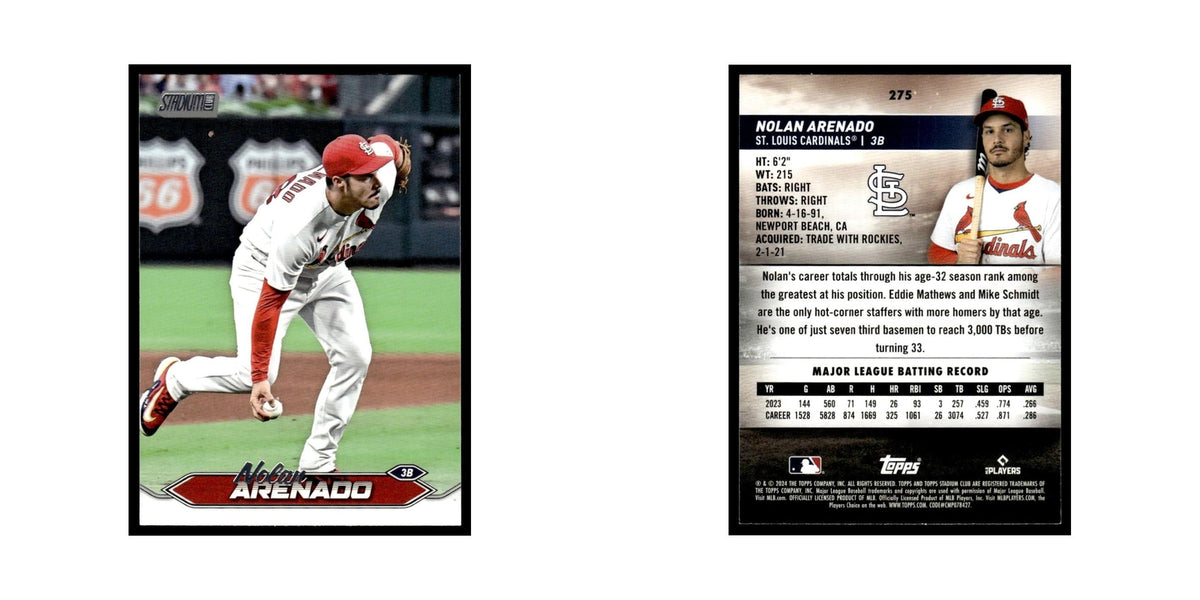 Nolan Arenado 2024 Topps Stadium Club #215 St. Louis Cardinals Baseball Card NM