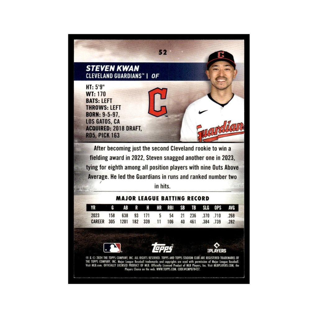 Steven Kwan 2024 Topps Stadium Club #52 Cleveland Indians Baseball Card NM