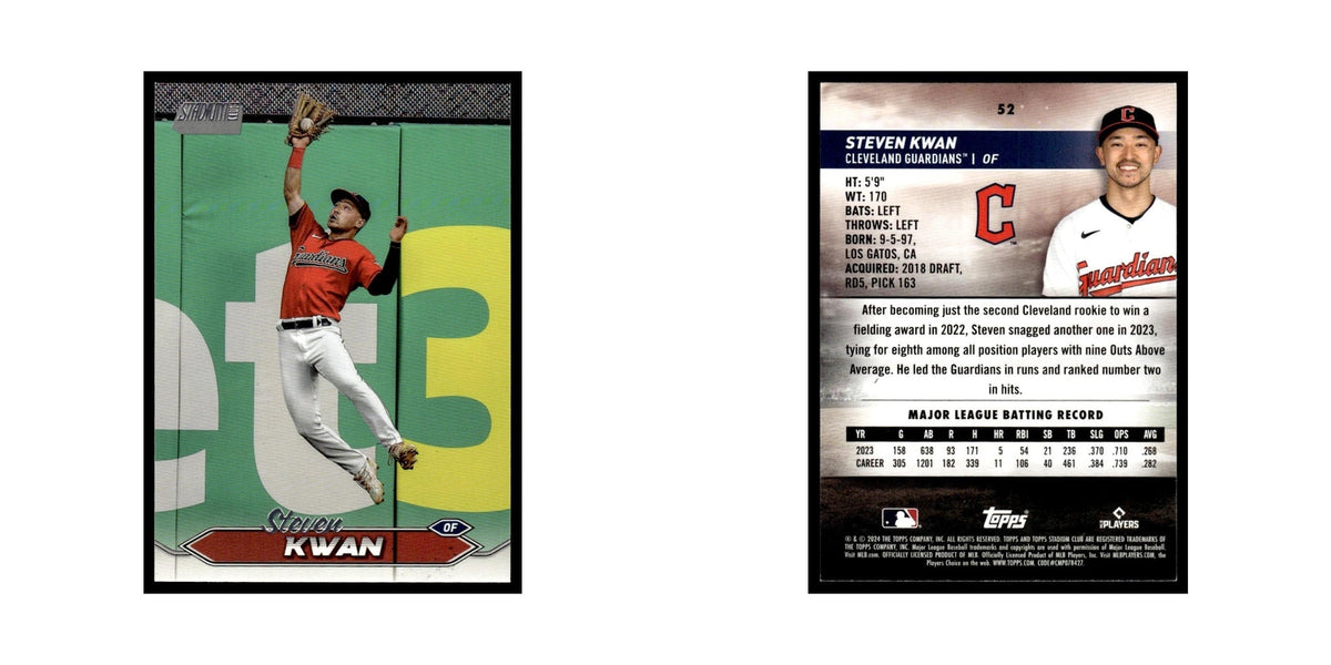 Steven Kwan 2024 Topps Stadium Club #52 Cleveland Indians Baseball Card NM