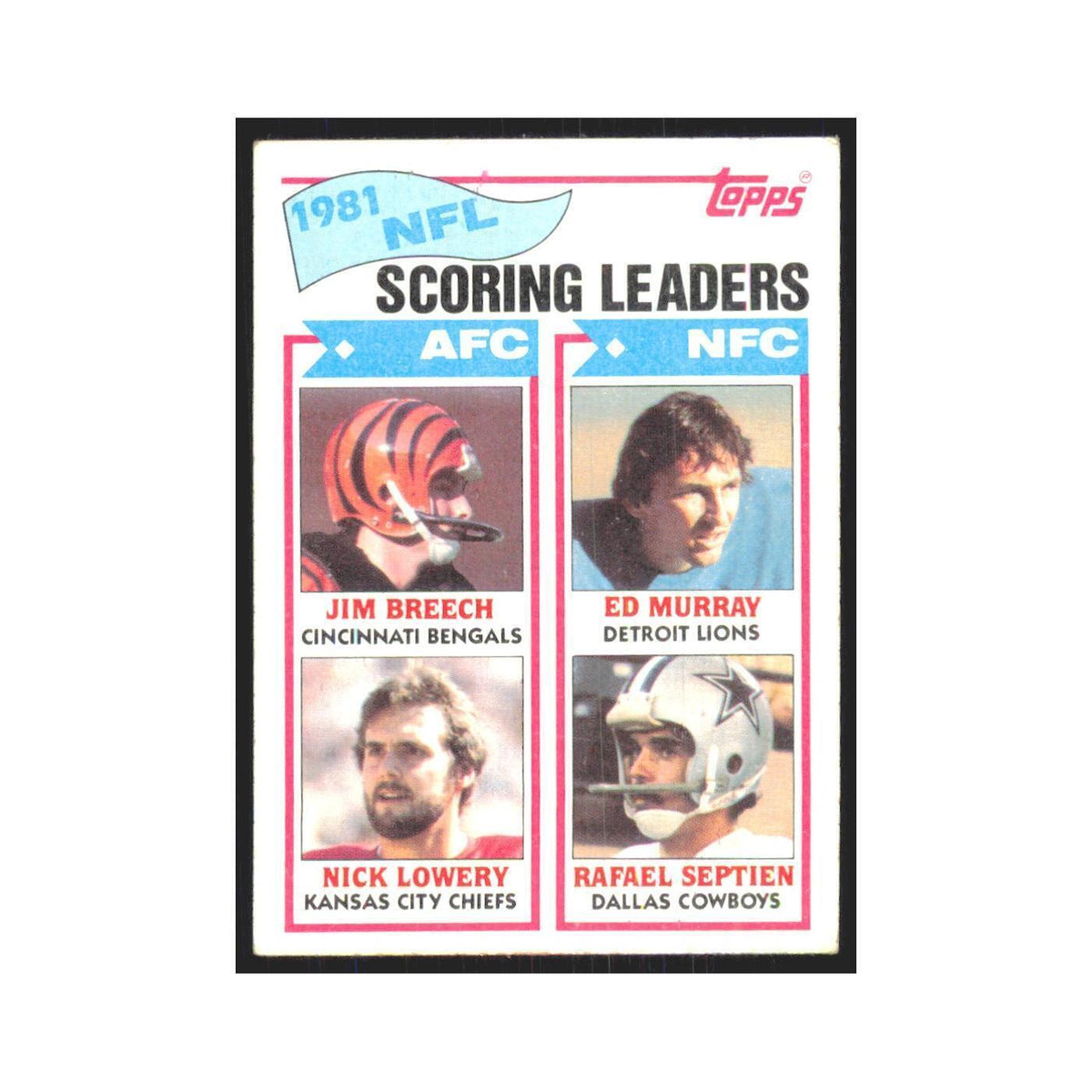 Jim Breech Ed Murray Nick Lowery Rafael Septien 1982 Topps #260 NM