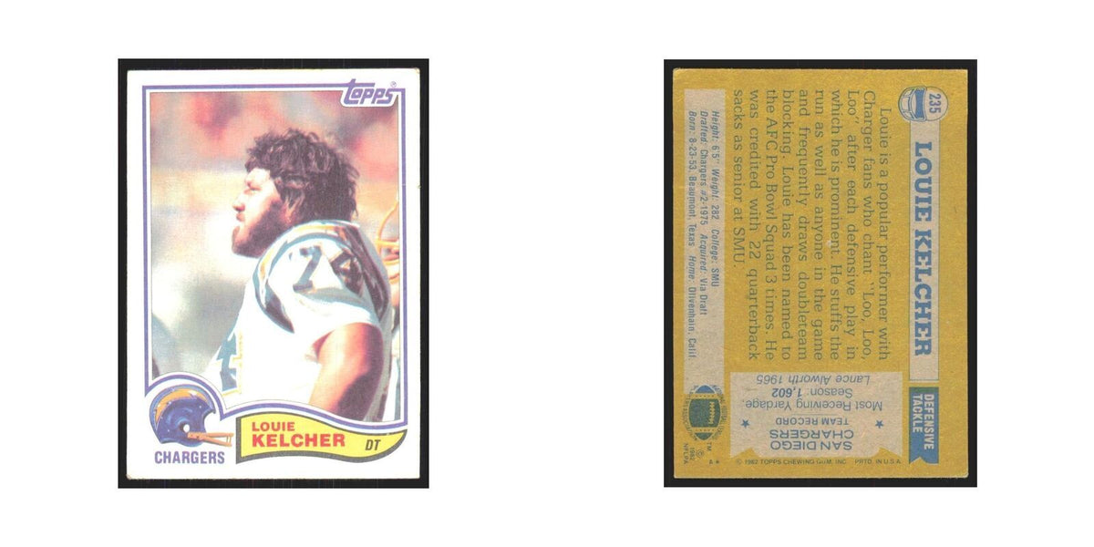 Louie Kelcher 1982 Topps #235 San Diego Chargers Football Card NM