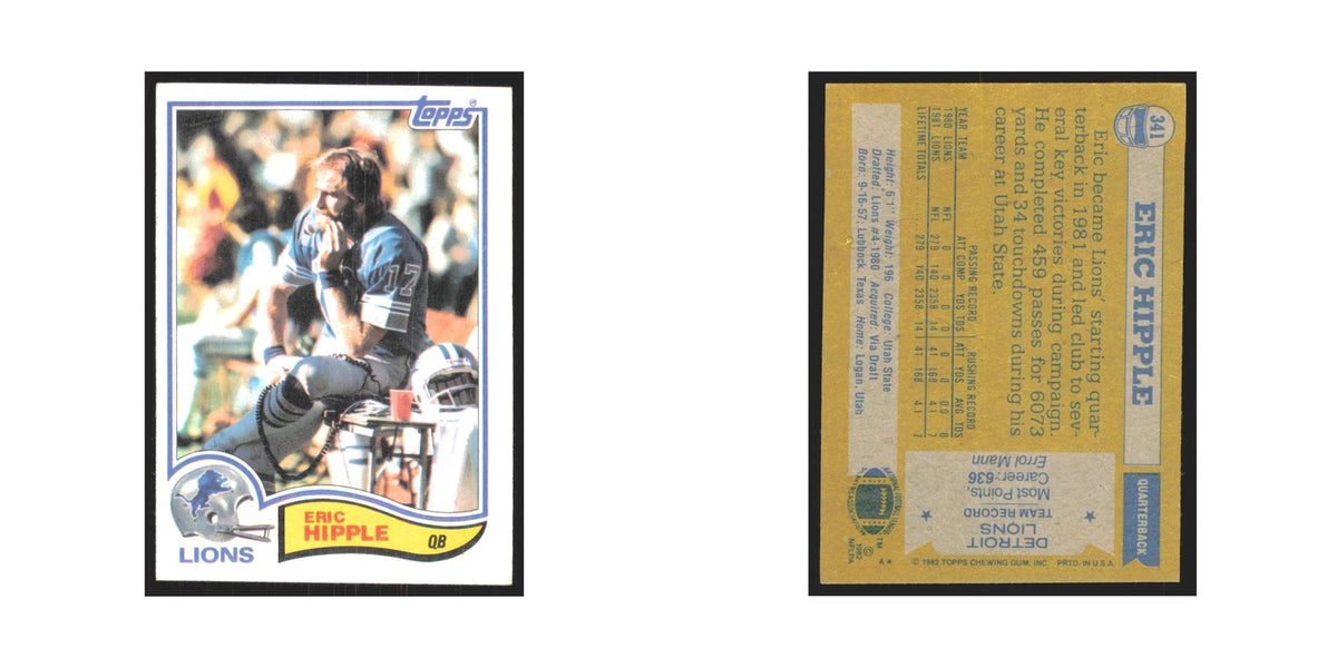 Eric Hipple 1982 Topps #341 Detroit Lions Football Card NM