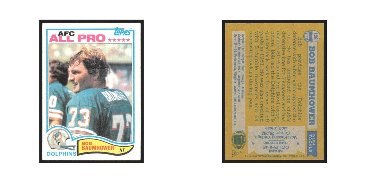 Bob Baumhower 1982 Topps #126 Miami Dolphins Football Card NM