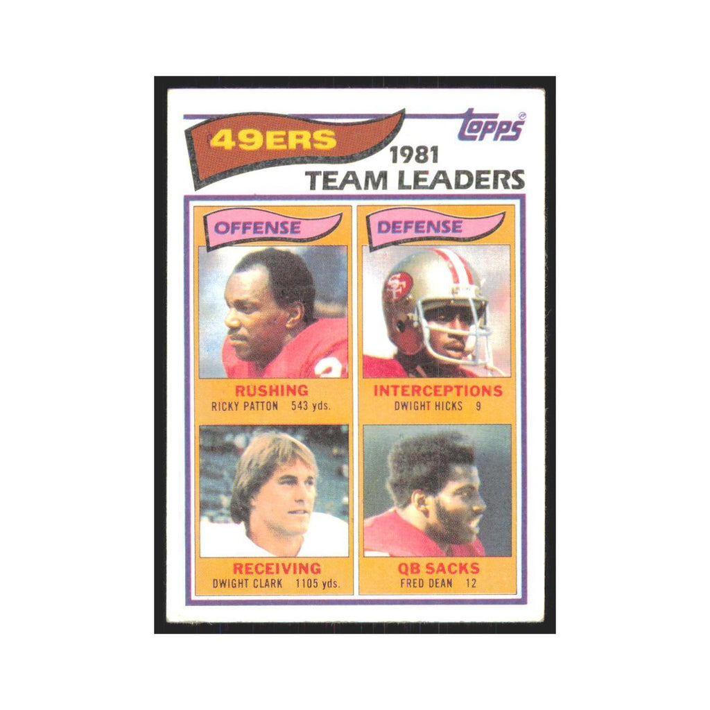 Ricky Patton Dwight Hicks Dwight Clark Fred Dean 1982 Topps #477 49ers NM