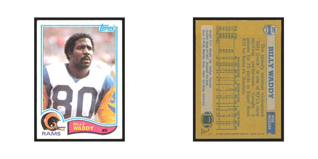 Billy Waddy 1982 Topps #387 Los Angeles Rams Football Card NM