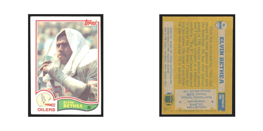 Elvin Bethea 1982 Topps #94 Houston Oilers Football Card NM