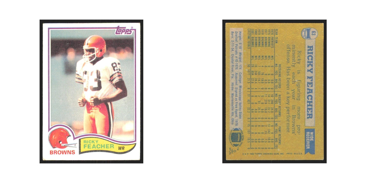 Ricky Feacher 1982 Topps #63 Cleveland Browns Football Card NM