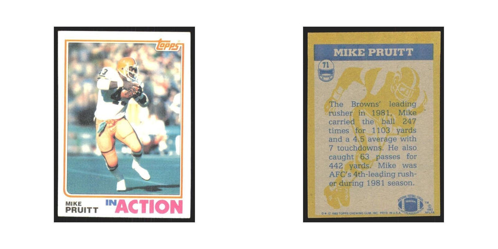 Mike Pruitt 1982 Topps #71 Cleveland Browns Football Card NM