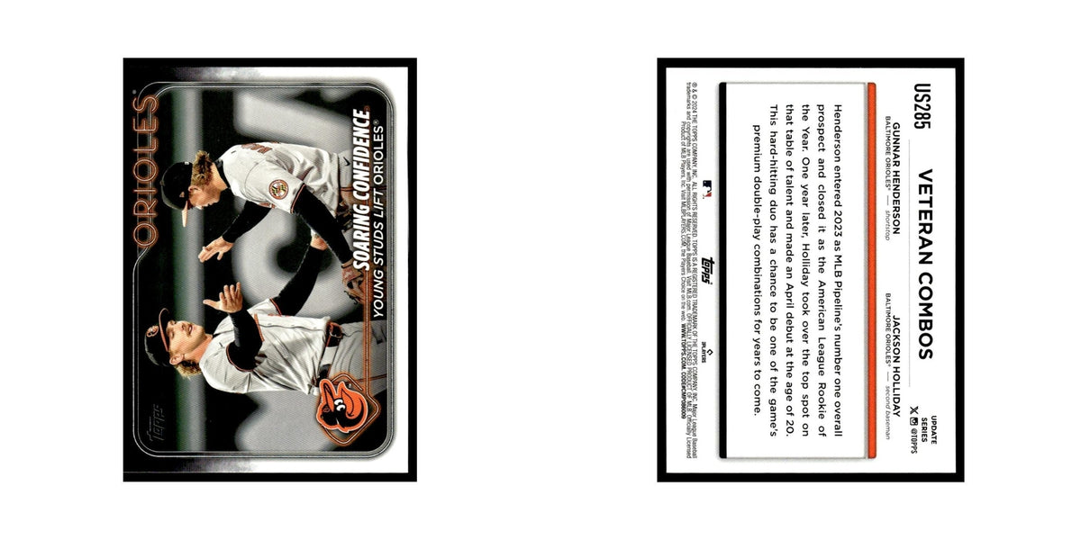 Jackson Holliday   Gunnar Henderson 2024 Topps Update #US285 Orioles NM