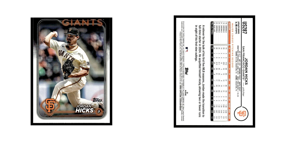 Jordan Hicks 2024 Topps Update #US287 San Francisco Giants Baseball Card NM