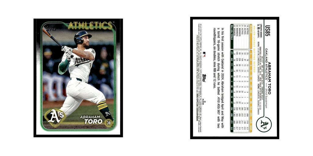 Abraham Toro 2024 Topps Update #US85 Oakland Athletics Baseball Card NM