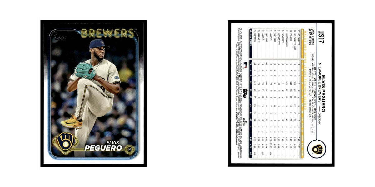 Elvis Peguero 2024 Topps Update #US17 Milwaukee Brewers Baseball Card NM