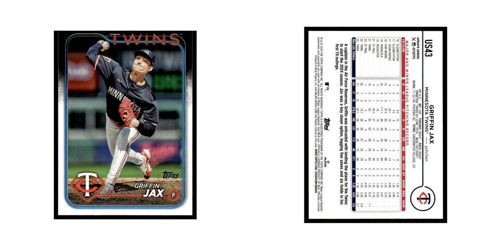 Griffin Jax 2024 Topps Update #US43 Minnesota Twins Baseball Card NM