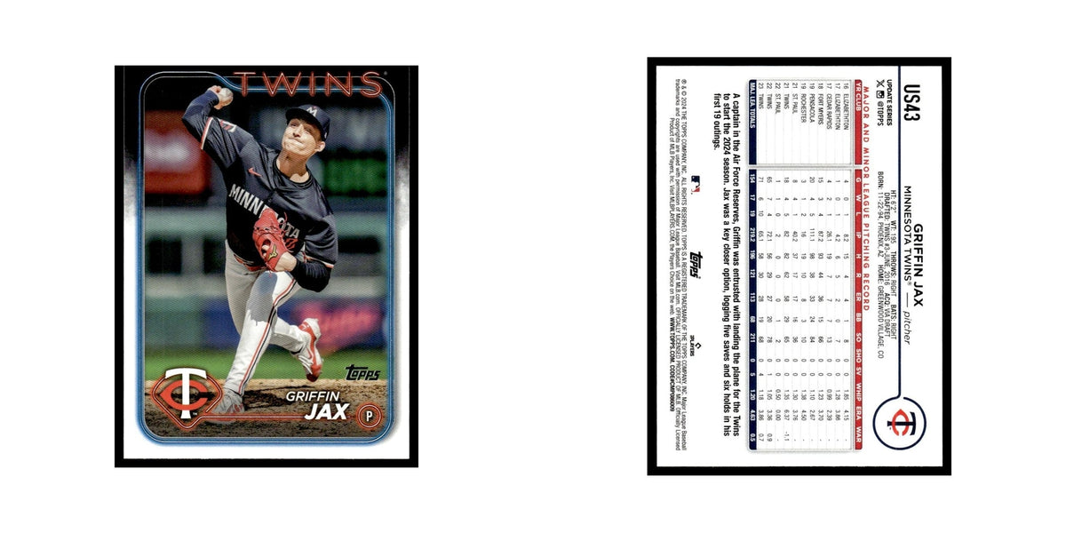 Griffin Jax 2024 Topps Update #US43 Minnesota Twins Baseball Card NM