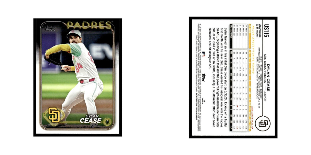 Dylan Cease 2024 Topps Update #US115 San Diego Padres Baseball Card NM