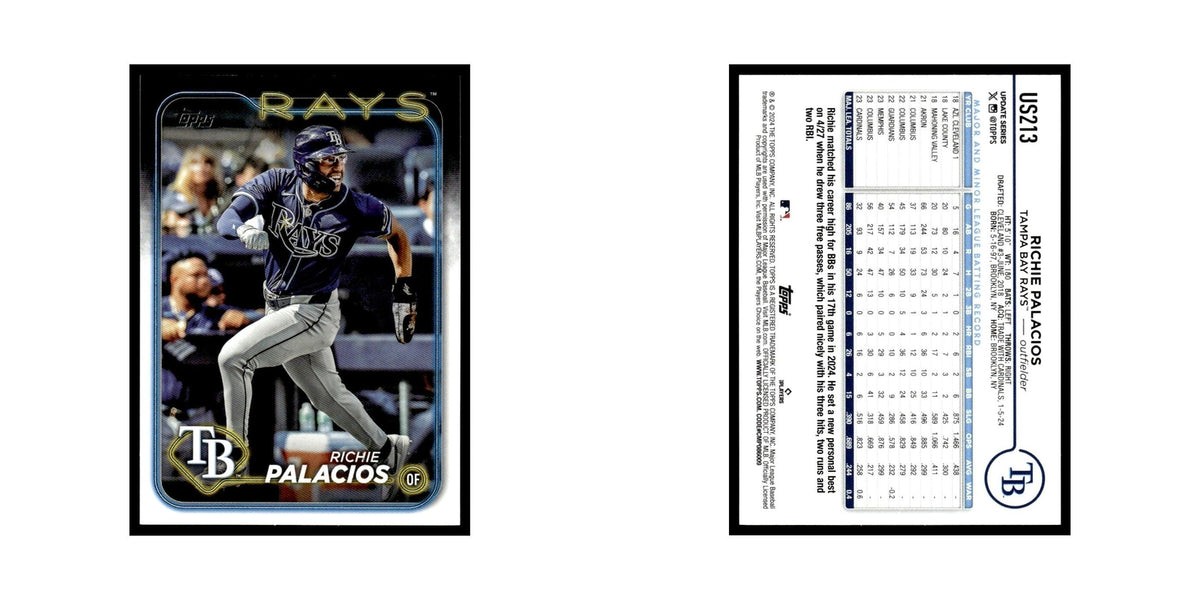 Richie Palacios 2024 Topps Update #US213 Tampa Bay Rays Baseball Card NM