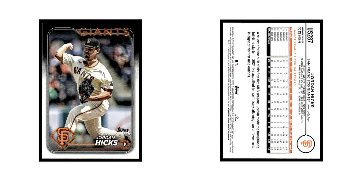 Jordan Hicks 2024 Topps Update #US287 San Francisco Giants Baseball Card NM