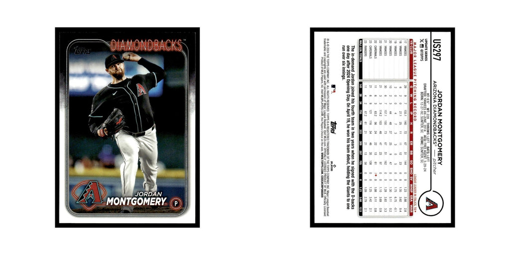 Jordan Montgomery 2024 Topps Update #US297 Arizona Diamondbacks Baseball Card NM