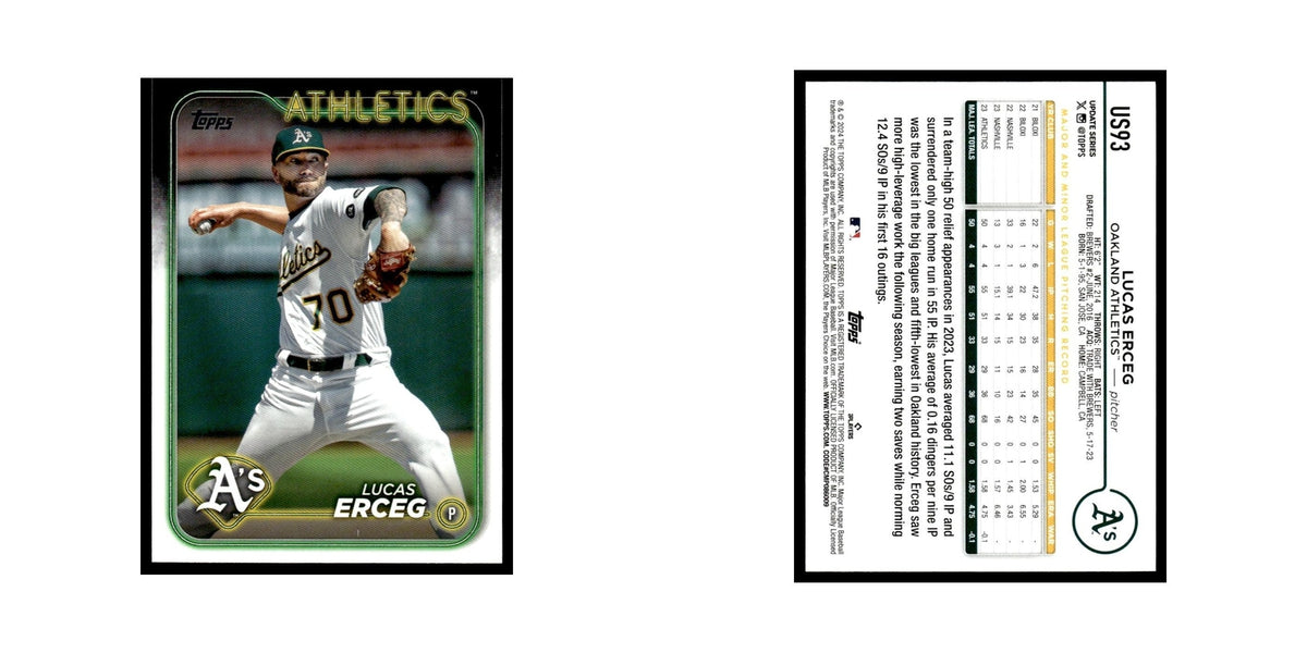 Lucas Erceg 2024 Topps Update #US93 Oakland Athletics Baseball Card NM