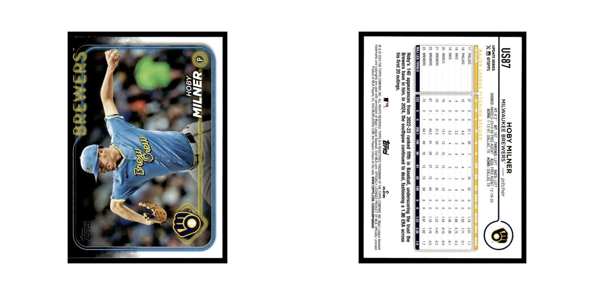 Hoby Milner 2024 Topps Update #US87 Milwaukee Brewers Baseball Card NM