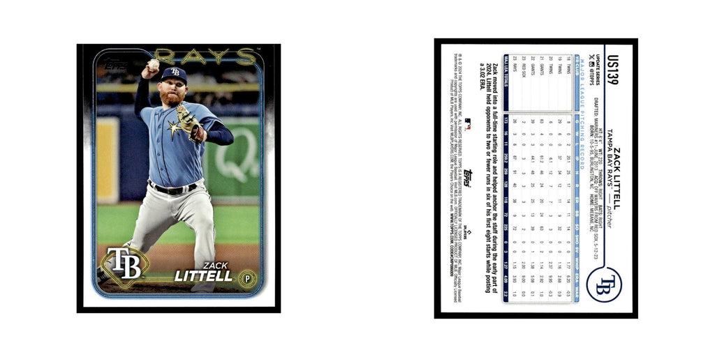 Zack Littell 2024 Topps Update #US139 Tampa Bay Rays Baseball Card NM