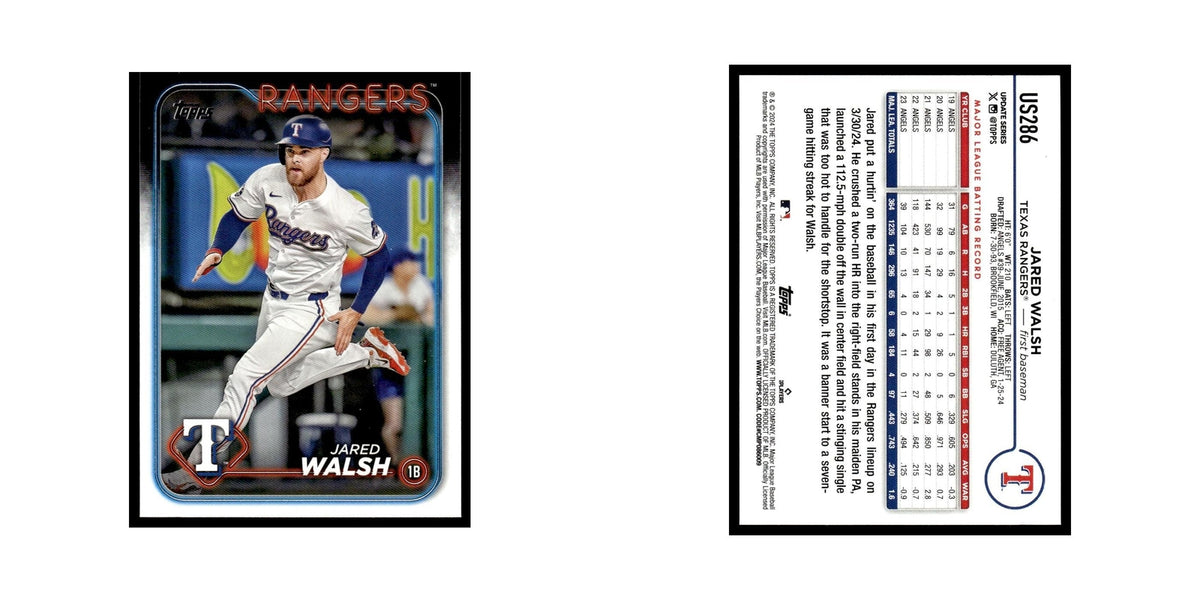 Jared Walsh 2024 Topps Update #US286 Texas Rangers Baseball Card NM