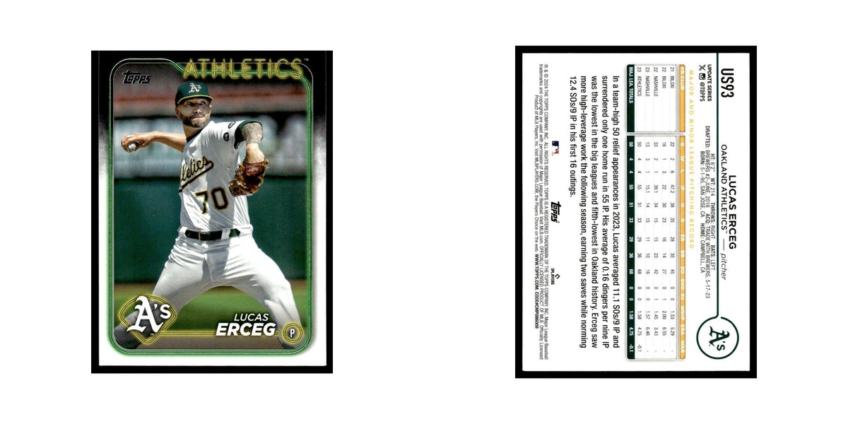 Lucas Erceg 2024 Topps Update #US93 Oakland Athletics Baseball Card NM