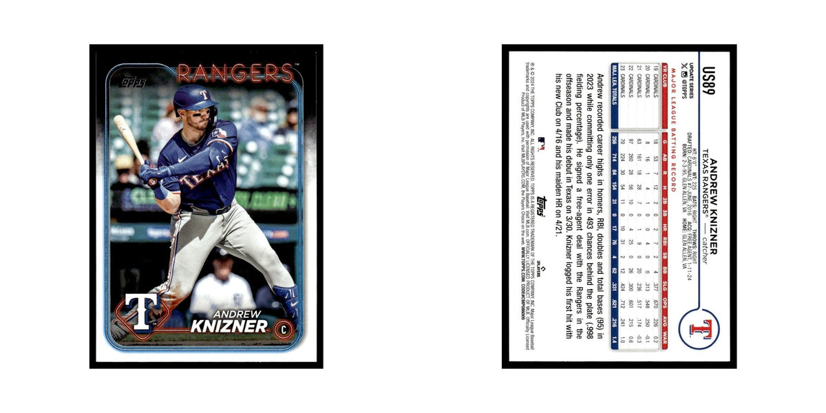 Andrew Knizner 2024 Topps Update #US89 Texas Rangers Baseball Card NM