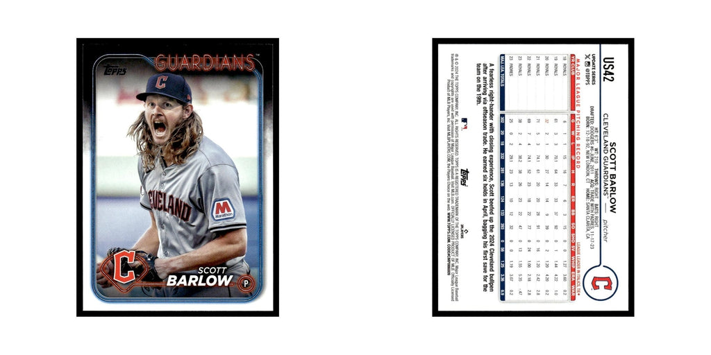 Scott Barlow 2024 Topps Update #US42 Cleveland Guardians Baseball Card NM