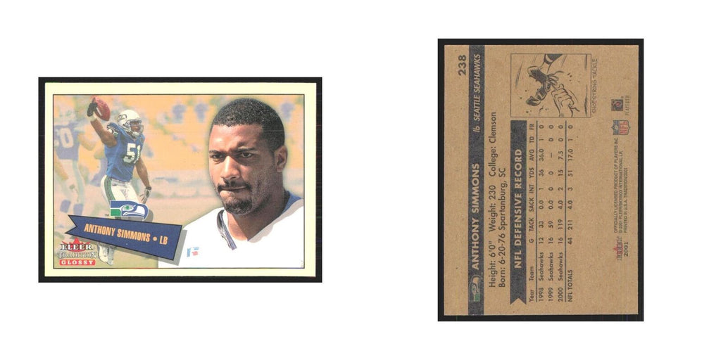 Anthony Simmons 2001 Fleer Tradition Glossy #238 Seattle Seahawks NM