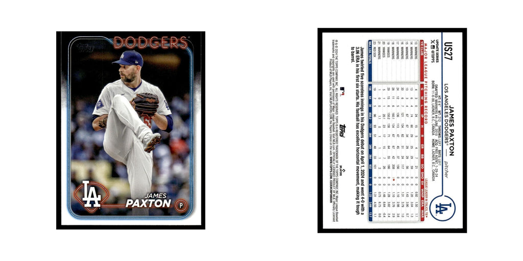 James Paxton 2024 Topps Update #US27 Los Angeles Dodgers Baseball Card NM