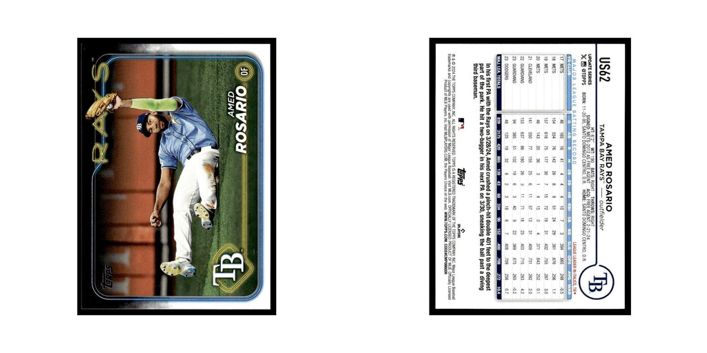 Amed Rosario 2024 Topps Update #US62 Tampa Bay Rays Baseball Card NM