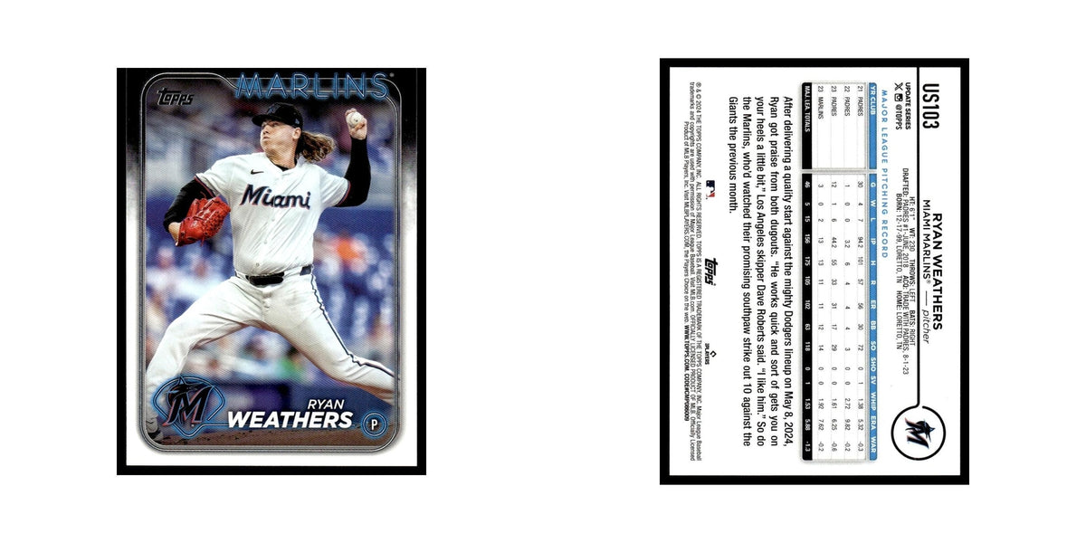 Ryan Weathers 2024 Topps Update #US103 Miami Marlins Baseball Card NM