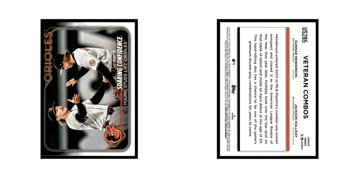 Jackson Holliday   Gunnar Henderson 2024 Topps Update #US285 Orioles NM