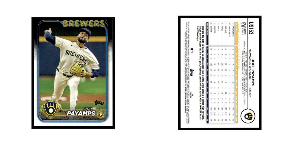 Joel Payamps 2024 Topps Update #US153 Milwaukee Brewers Baseball Card NM